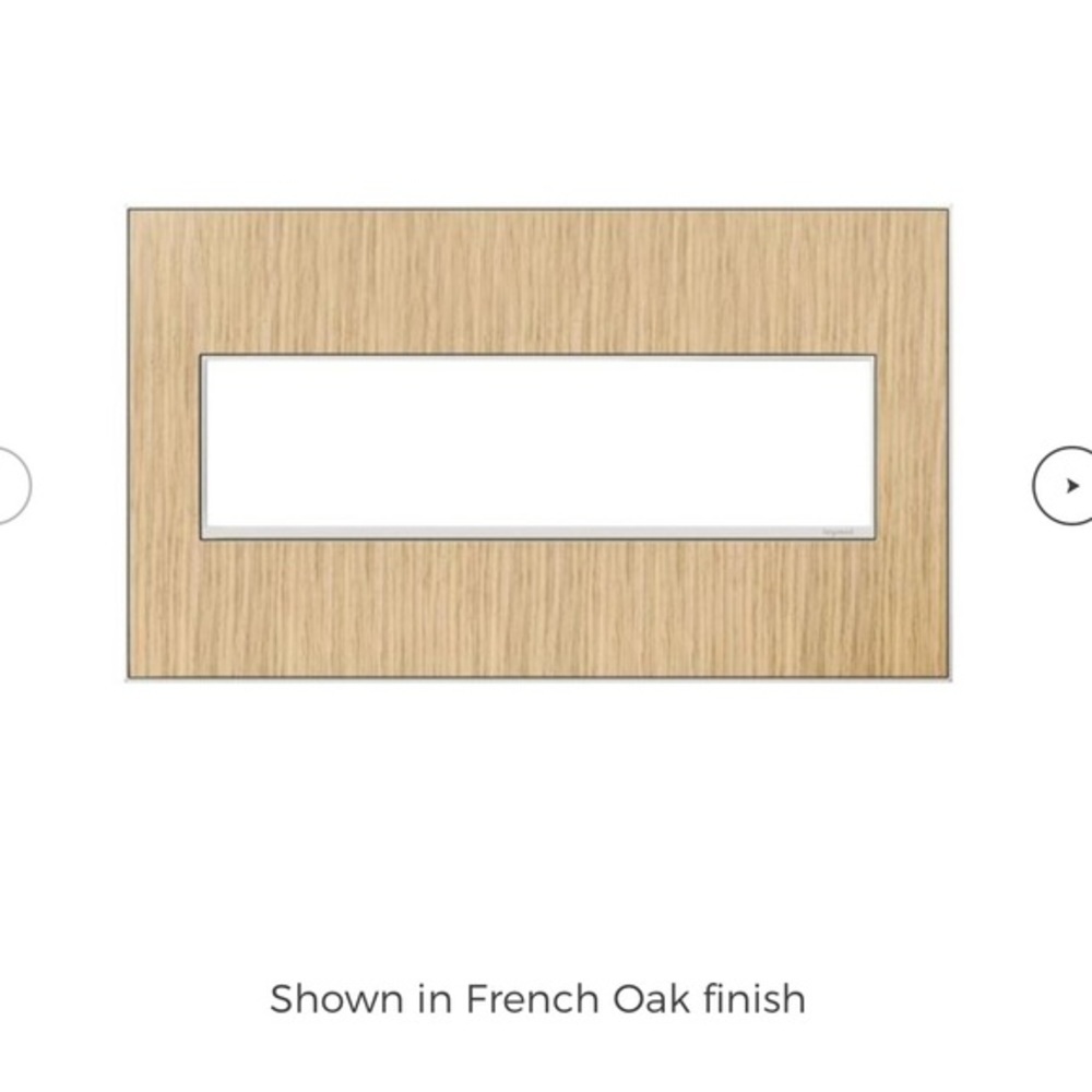 Adorn 4 Gang wall plate by legrand in French oak